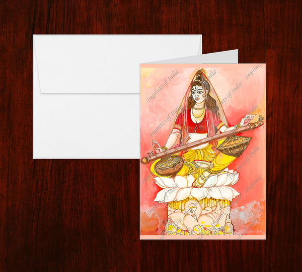Saraswati Greeting Card