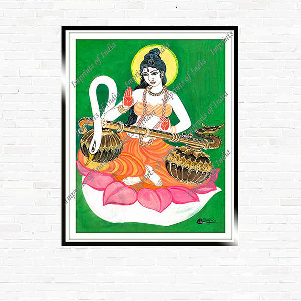 Saraswati, the Hindu goddess of knowledge, music, arts, wisdom and nature