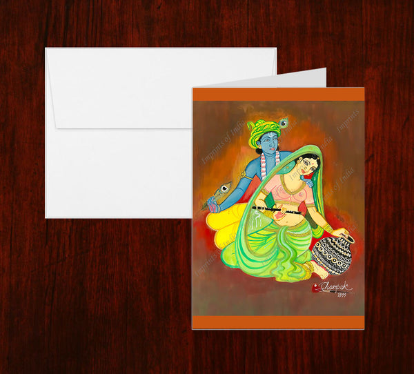 Krishna and Holi Greeting Card