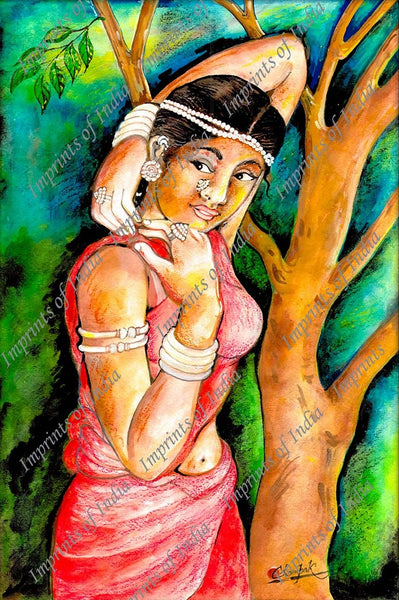 Tribal girl. The Tribe shown here is the Maria Tribe from Central India.
